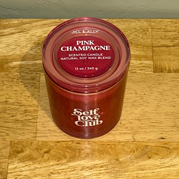 JILL AND ALLY “Self Love Club”Champagne Scented Candle. Soy Wax Blend. NWTS - Picture 2 of 6